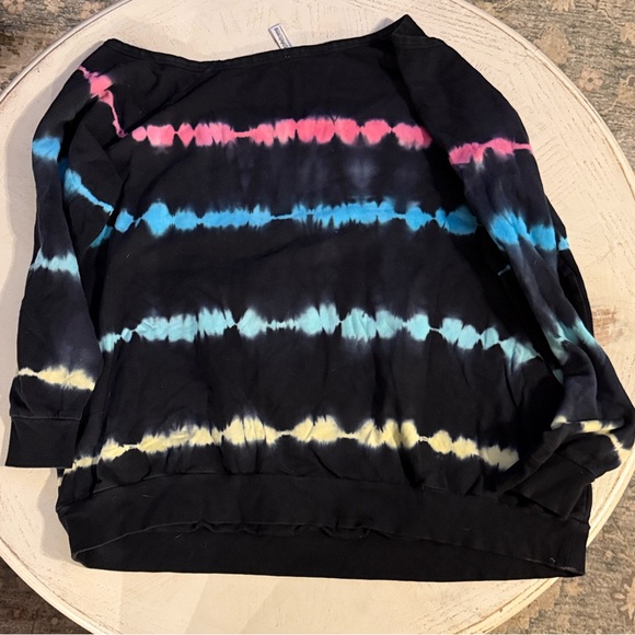 torrid Tie-Dye Multi-Color Striped Off Shoulder Sweatshirt size 3 (3X) - Picture 6 of 8